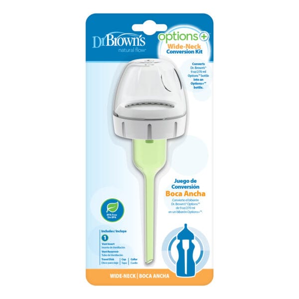 Dr. Brown's Options+ Anti colic Conversie kit | Brede Halsfles 270 ml - Afbeelding 2