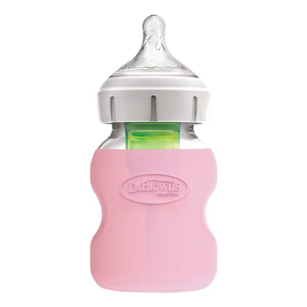 Dr. Brown's Beschermhoes voor brede glazen fles 150 ml | roze