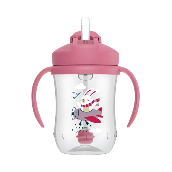 Dr. Brown's Baby's eerste rietjes beker roze 270 ml