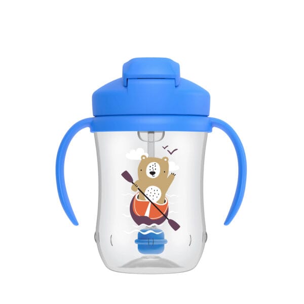 Dr. Brown's Baby's eerste rietjes beker blauw 270 ml - Afbeelding 3