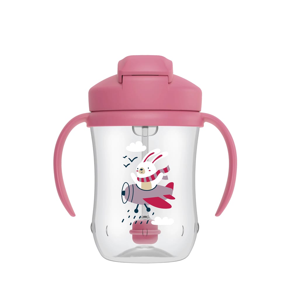dr. brown's baby's eerste rietjes beker roze 270 ml