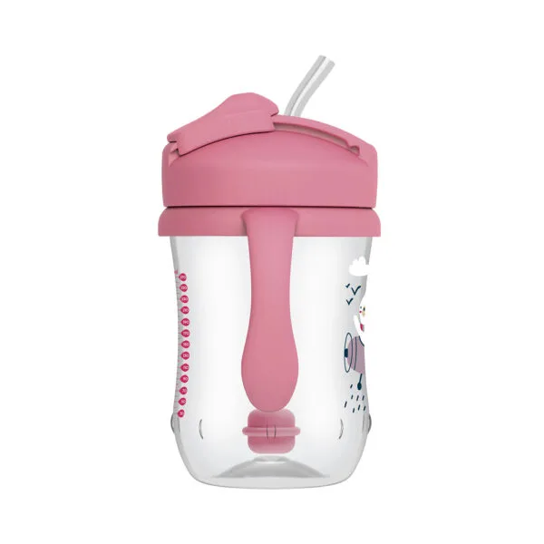 Dr. Brown's Baby's eerste rietjes beker roze 270 ml - Afbeelding 4