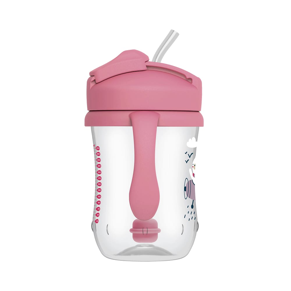 dr. brown's baby's eerste rietjes beker roze 270 ml