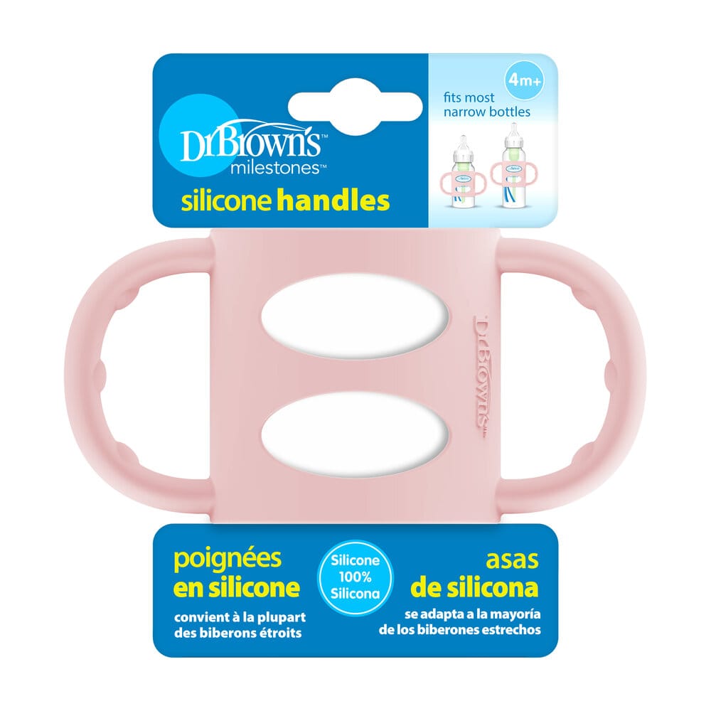 Dr. Brown's Siliconen handles smalle halsfles | roze - Afbeelding 2