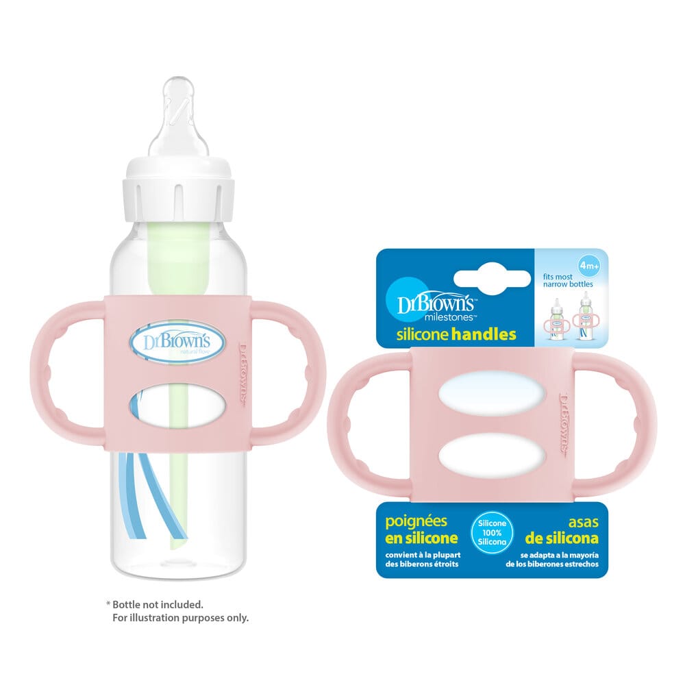 Dr. Brown's Siliconen handles smalle halsfles | roze - Afbeelding 3