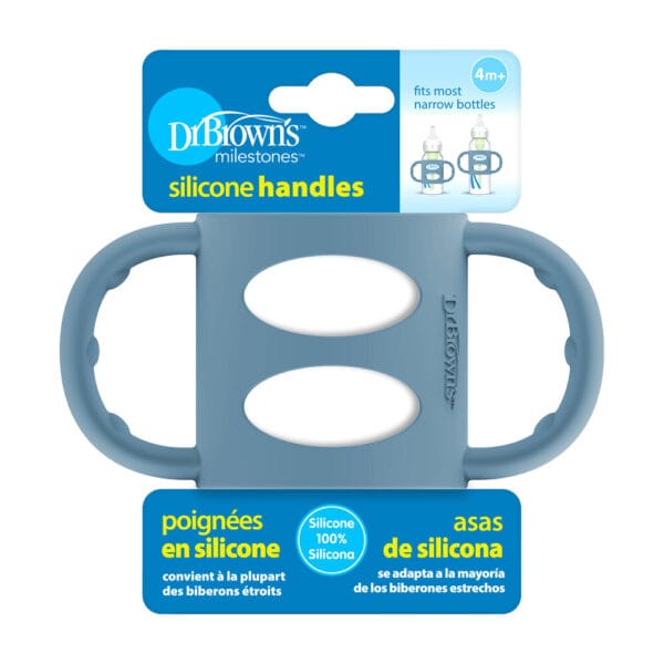 Dr. Brown's Siliconen handles smalle halsfles | blauw - Afbeelding 3