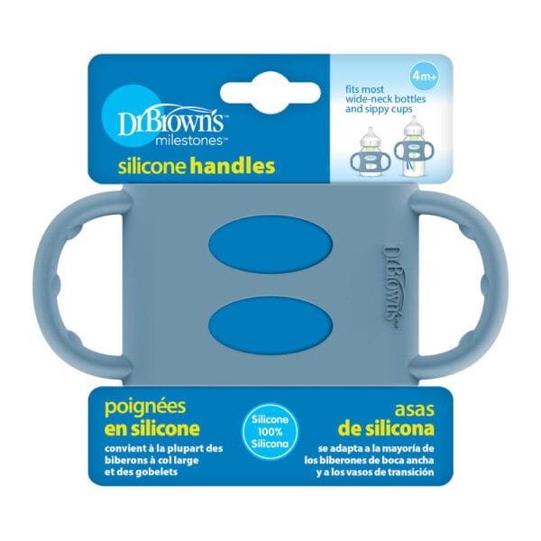 Dr. Brown's Siliconen handles brede halsfles | blauw - Afbeelding 2