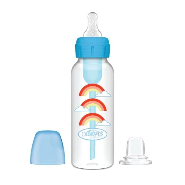 Dr. Brown's Options+ Bottle to Sippy Starter kit | Standaard halsfles blauw 250 ml