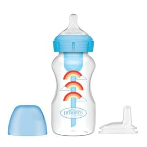 Dr. Brown's Options+ Bottle to Sippy Starter kit | Brede halsfles blauw 270 ml