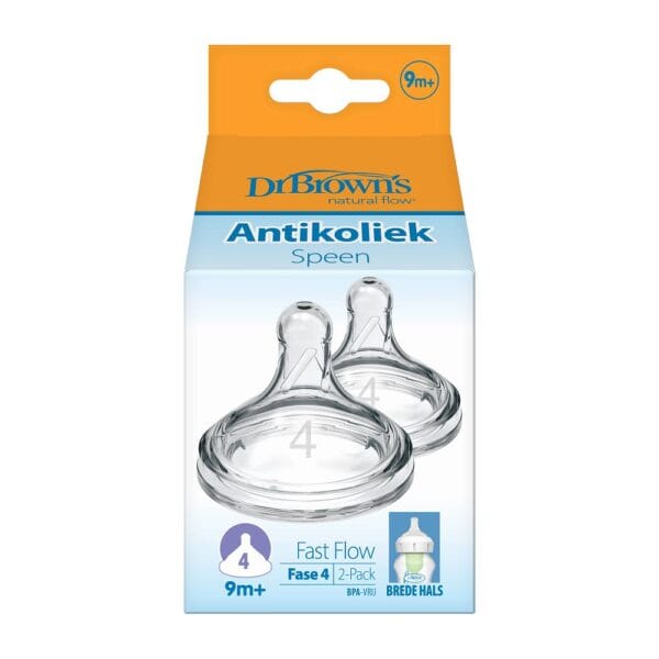 Dr. Brown’s Options+ Anti-colic Speen fase 4 brede halsfles | 2 stuks - Afbeelding 2