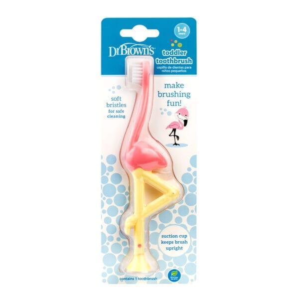 Dr. Brown's Baby's eerste tandenborstel flamingo - Afbeelding 2