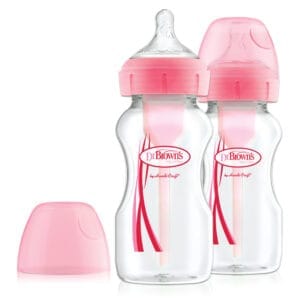 Dr. Brown's Options+ Anti-colic Bottle 2-pack | Brede halsfles roze 270 ml