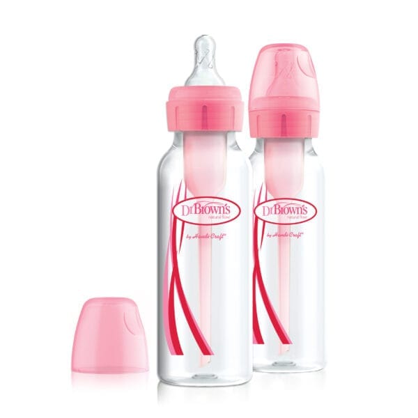 Dr. Brown's Options+ Anti-colic Bottle 2-pack | Standaard halsfles roze 250 ml
