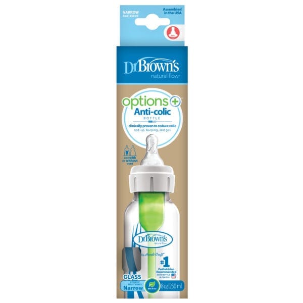 Dr. Brown's Options+ Anti-colic Bottle | Standaard halsfles 250 ml glas - Afbeelding 2