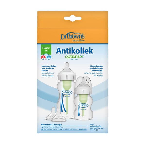 Dr. Brown's Options+ Anti-colic | Starterset Brede Halsfles 2-pack - Afbeelding 4