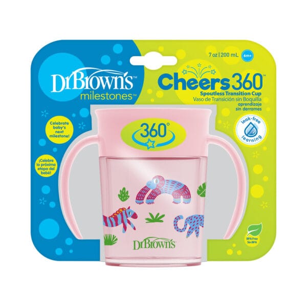 Dr. Brown’s Cheers 360° cup roze 200 ml - Afbeelding 5