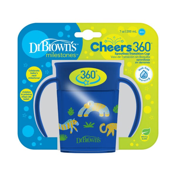 Dr. Brown’s Cheers 360° cup blauw 200 ml - Afbeelding 5