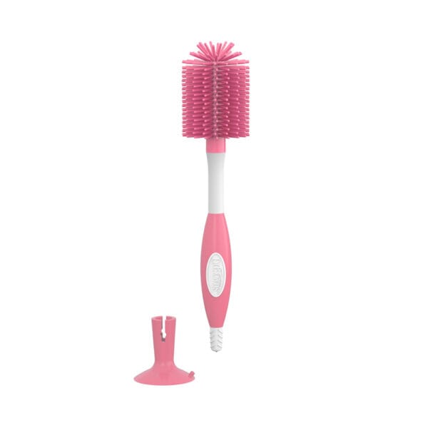 Dr. Brown’s Siliconen flessenborstel brede halsfles | roze - Afbeelding 2