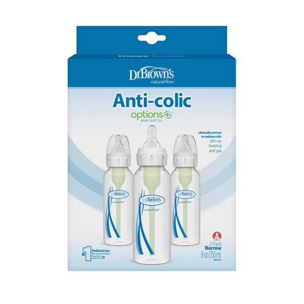 Dr. Brown's Options+ Anti-colic Bottle | 3-pack Standaard halsfles 250 ml - Afbeelding 3