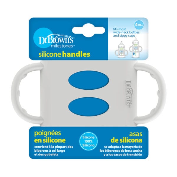 Dr. Brown's Siliconen handles brede halsfles | grijs - Afbeelding 2