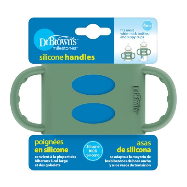 Dr. Brown's Siliconen handles brede halsfles | groen - Afbeelding 2