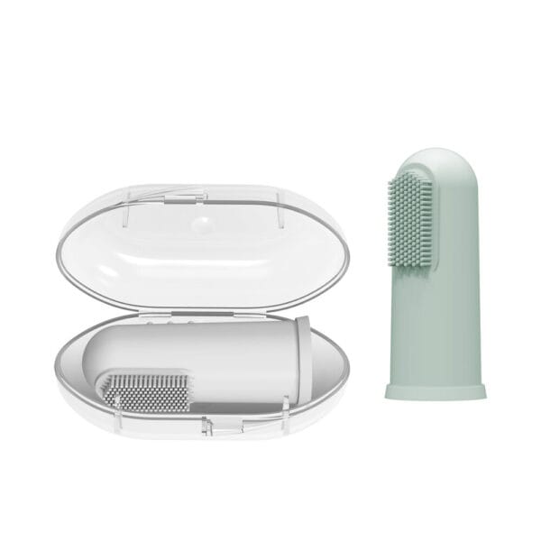 Dr. Brown's Vingertop tandenborstel grijs/groen 2-pack - Afbeelding 2