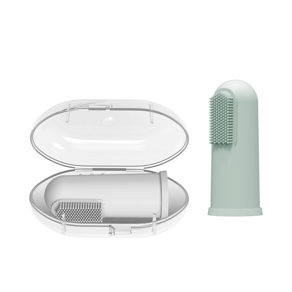 Dr. Brown's Vingertop tandenborstel grijs/groen 2-pack - Afbeelding 2