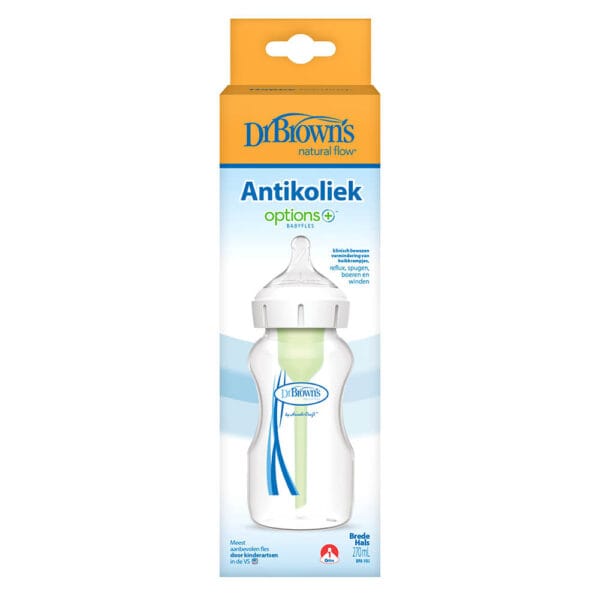 Dr. Brown's Options+ Anti-colic Bottle | Brede halsfles 270 ml - Afbeelding 4