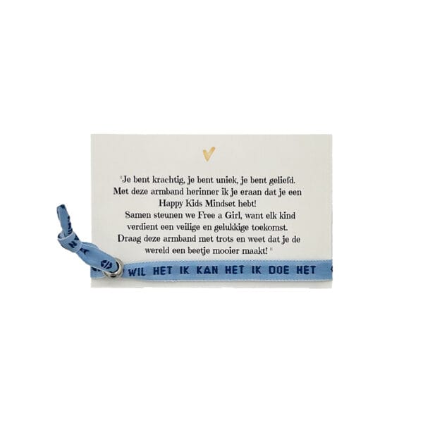 La Luz Armbandje Kids Ik wil het-Ik kan het-Ik doe het - Blauw - Afbeelding 4