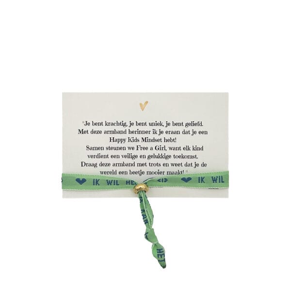 La Luz Armbandje Kids Ik wil het-Ik kan het-Ik doe het - Groen - Afbeelding 2
