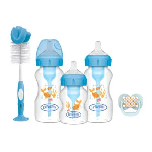 Dr. Brown’s Options+ Anti-colic Bottle Giftset | Brede halsfles blauw