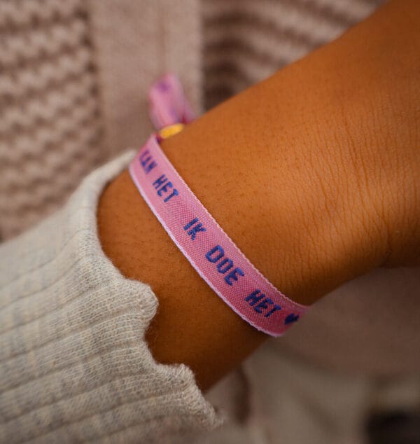 La Luz Armbandje Kids Ik wil het-Ik kan het-Ik doe het - Roze - Afbeelding 3