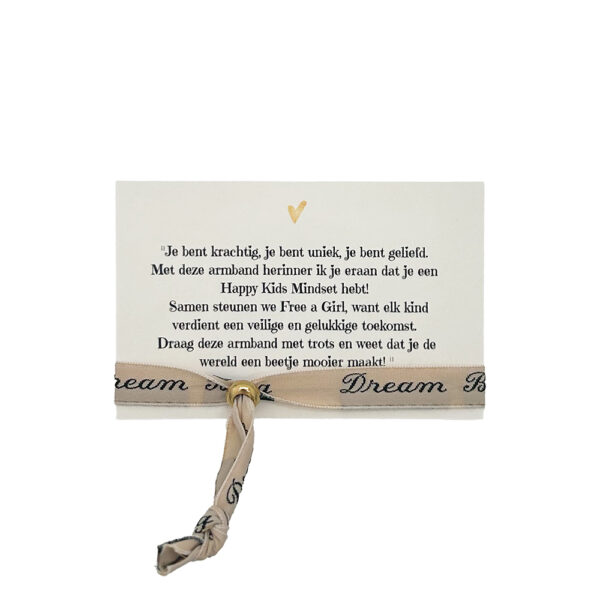 La Luz armbandje Dream big achterkant op kaart