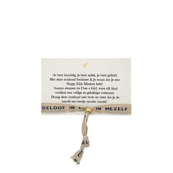 La Luz armbandje ik geloof in mezelf beige, achterkant