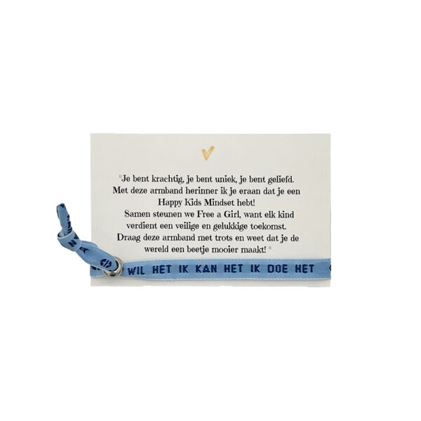 La Luz armbandjes ik wil het, ik kan het, ik doe het blauw achterkant