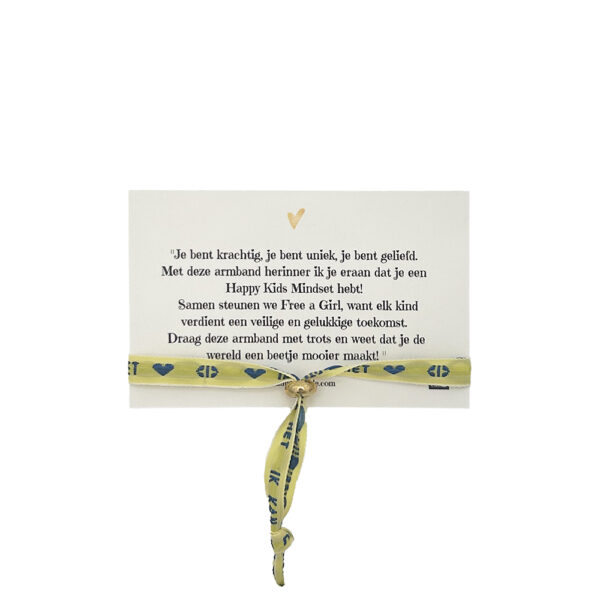 La Luz armbandje Ik wil het, ik kan het, ik doe het geel achterkant