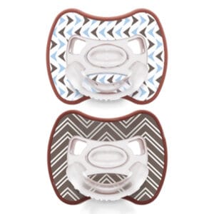 J BIMBI 2 Glee Fopspeen 2-6M - Arrows & Zigzag Bruin