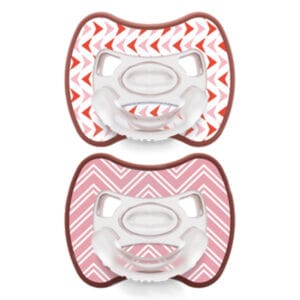J BIMBI 2 Glee Fopspeen 6M+ - Arrows & Zigzag Roze