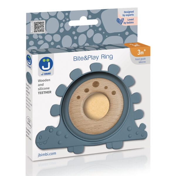 J BIMBI Bite & Play Bijtring Hout en Siliconen 3M+ - Afbeelding 4