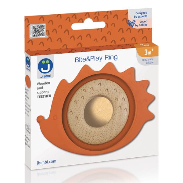 J BIMBI Bite & Play Bijtring Hout en Siliconen 3M+ - Afbeelding 6