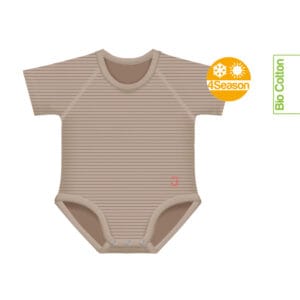 J BIMBI Romper 0-36M Biokatoen 4-seizoenen - Bruine strepen